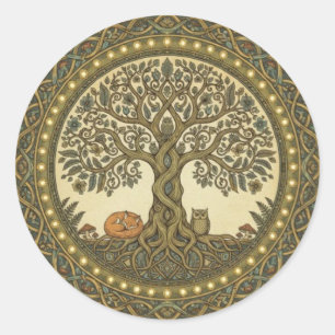 Sticker Rond Arbre sacré de la vie Art celtique
