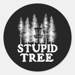 Sticker Rond Arbre Stupide - Disque Volant de Joueur de Golf Di