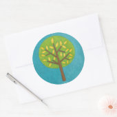 Sticker Rond Arbre vert avec Feuilles jaunes par Chariklia Zarr (Enveloppe)