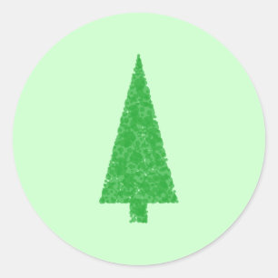 Sticker Rond Arbre vert. Noël, sapin, arbre À feuillage persist
