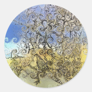 STICKER ROND ARBRES