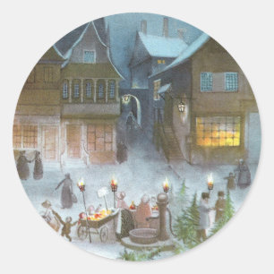 Sticker Rond Arbres à vendre dans Noël de cru de place