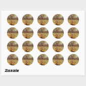 Sticker Rond Arbres abricot en fleurs par Vincent van Gogh (Feuille)