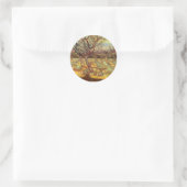 Sticker Rond Arbres abricot en fleurs par Vincent van Gogh (Sac)