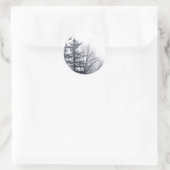Sticker Rond Arbres couverts de neige Photo hivernale (Sac)