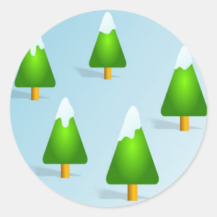 Sticker Rond Arbres de Noël