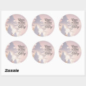 Sticker Rond Arbres de Noël simples Bible chrétienne Verse (Feuille)