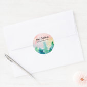 Sticker Rond Arbres d'hiver Noël Vacances (Enveloppe)