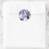 Sticker Rond Arbres en neige (Sac)