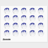 Sticker Rond Arbres enneigés (Feuille)