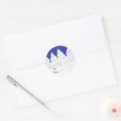 Sticker Rond Arbres enneigés (Enveloppe)