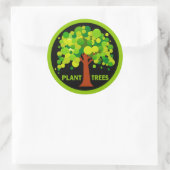 Sticker Rond Arbres plantes (Sac)