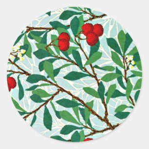 Sticker Rond Arbutus, célèbre motif de William Morris