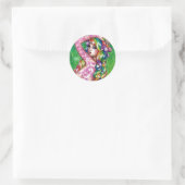 Sticker Rond Arc-choc Arc-en-ciel Pin-up fille (Sac)