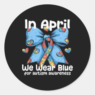 Sticker Rond Arc coquet en avril nous portons du bleu pour la s