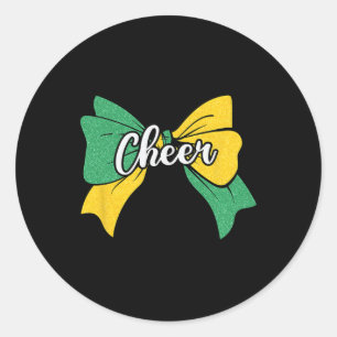Sticker Rond Arc Coquette Pompon Vert Jaune Menagère de Cheerle