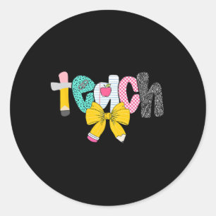 Sticker Rond Arc Coquette Professeur Retour à l'école Premier J