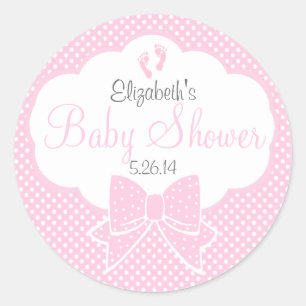 Sticker Rond Arc d'empreintes de pas et baby shower roses de