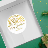 Sticker Rond Arc d'or Boho moderne Noël cadeau de Noël