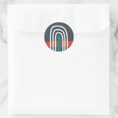 Sticker Rond Arc en arc-en-ciel, design boho abstrait (Sac)