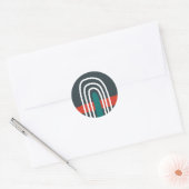 Sticker Rond Arc en arc-en-ciel, design boho abstrait (Enveloppe)