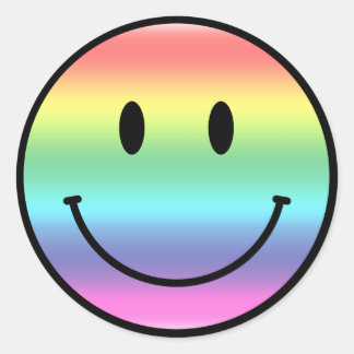 Sticker Rond Arc-en-ciel