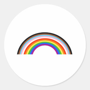 Sticker Rond Arc-en-ciel à rayures de fierté Progress