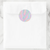 Sticker Rond Arc-en-ciel Abstrait coloré liquide (Sac)