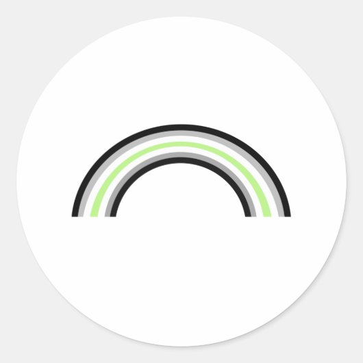 Sticker Rond Arc-en-ciel agender (Devant)