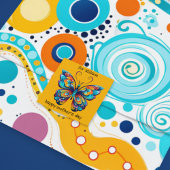 Sticker Rond Arc-en-ciel brillant | Aqua | Bleu | Orange