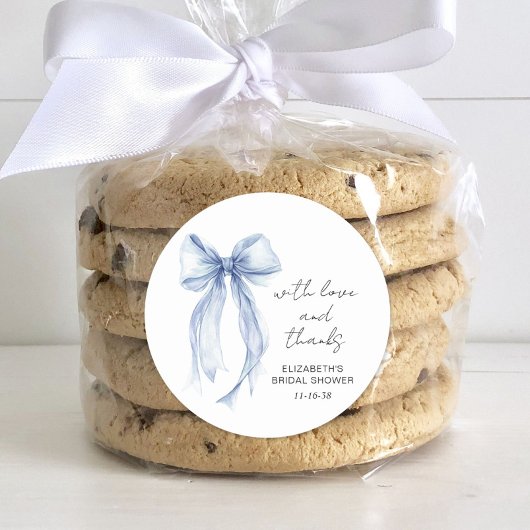 Sticker Rond Arc-en-ciel Coquette Noeud Mariage Remerciements