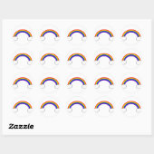 Sticker Rond Arc-en-ciel dans les nuages (Feuille)