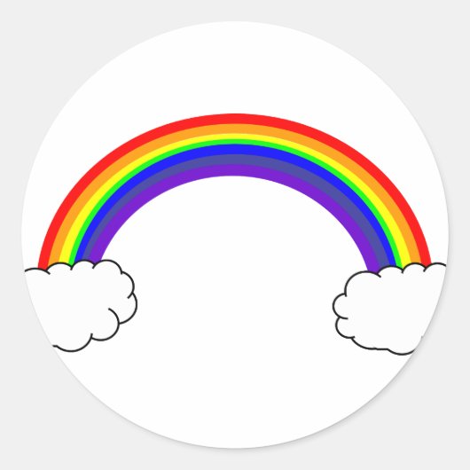 Sticker Rond Arc-en-ciel dans les nuages (Devant)