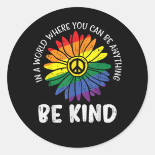Sticker Rond Arc-en-ciel de bonté mondiale