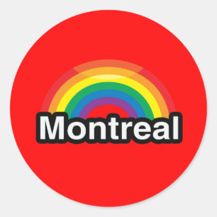 STICKER ROND ARC-EN-CIEL DE FIERTÉ DE MONTRÉAL LGBT