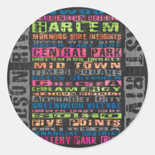 Sticker Rond Arc-en-ciel de voisinages de NYC