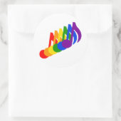 Sticker Rond Arc-en-ciel des notes musicales (Sac)