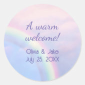 Sticker Rond Arc en ciel d'espoir - pastel, mariage (Devant)
