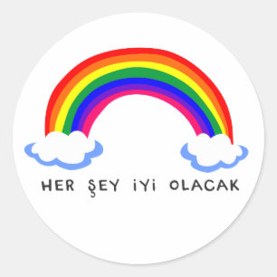 Sticker Rond arc-en-ciel espoir coronavirus corona virus symbol