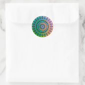 Sticker Rond Arc-en-ciel et coeurs amusants Mandala (Sac)