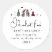 Sticker Rond Arc-en-ciel et Coeurs Oh What Fun Enveloppe Seals (Devant)