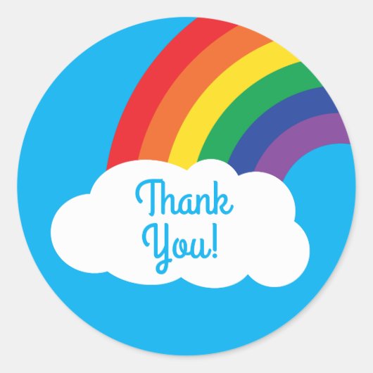 Sticker Rond Arc-en-ciel et nuages mignons 1er anniversaire (Devant)