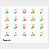 Sticker Rond Arc-en-ciel et pot d'or Imaginaire scène (Feuille)