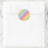 Sticker Rond Arc en ciel et rayures blanches (Sac)