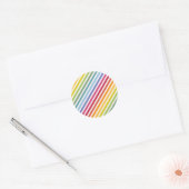 Sticker Rond Arc en ciel et rayures blanches (Enveloppe)