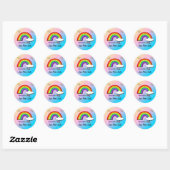 Sticker Rond Arc-en-ciel Faire-part de naissance enveloppe (Feuille)