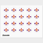 Sticker Rond Arc-en-ciel Fleur de Lis (Feuille)