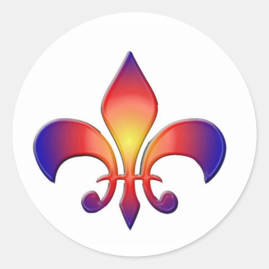 Sticker Rond Arc-en-ciel Fleur de Lis (Devant)