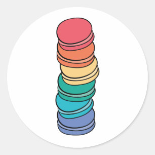 Sticker Rond Arc-en-ciel Gay pride Lgbtq Macaron Classic Round