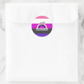 STICKER ROND ARC-EN-CIEL GENDERFLUID (Sac)